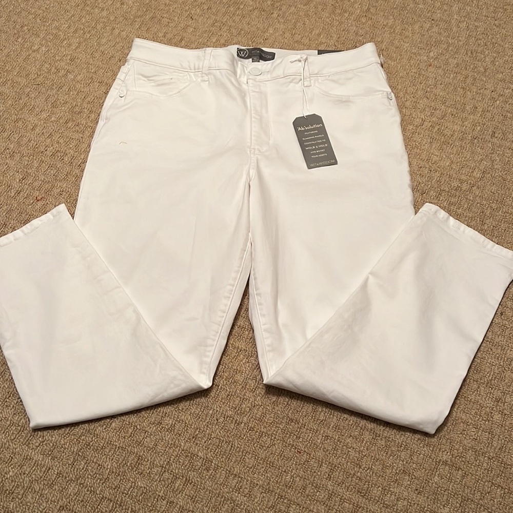 Wit & Wisdom Absolution High Rise Ankle Skimmer White Size 12